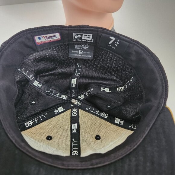 NEW ERA | Pittsburgh Pirates hat cap black yellow sz 7 1/4 - Picture 2 of 3